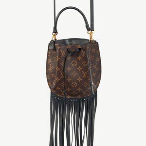 Louis Vuitton Cruise 2017 Fringed Noe Monogram Canvas Shoulder Bag